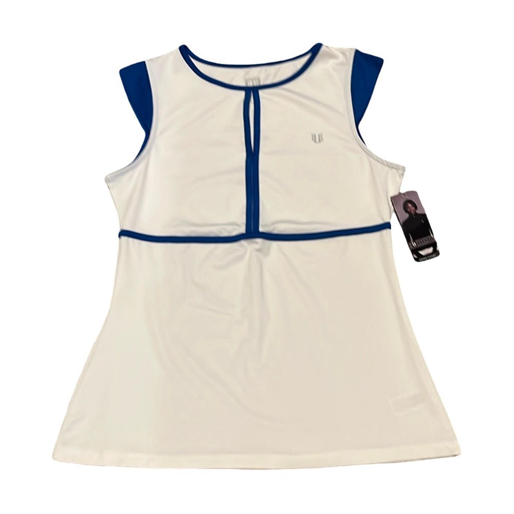 EleVen by Venus Williams White and Blue Top